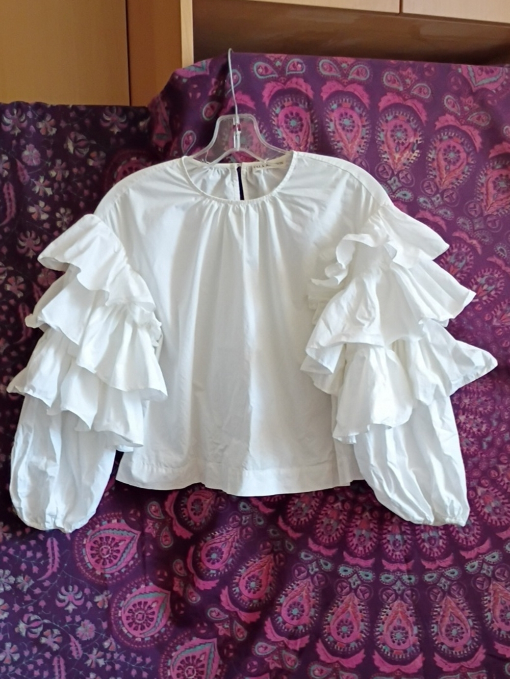 Ulla Johnson Ruffle Sleeve Cotton Blouse sz 2